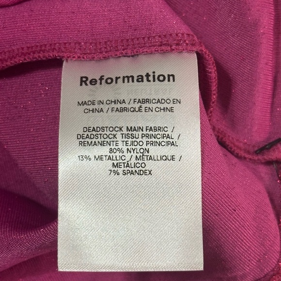 NEW Reformation Breslin Dress Sz XL Sparkle Pink - Picture 10 of 11